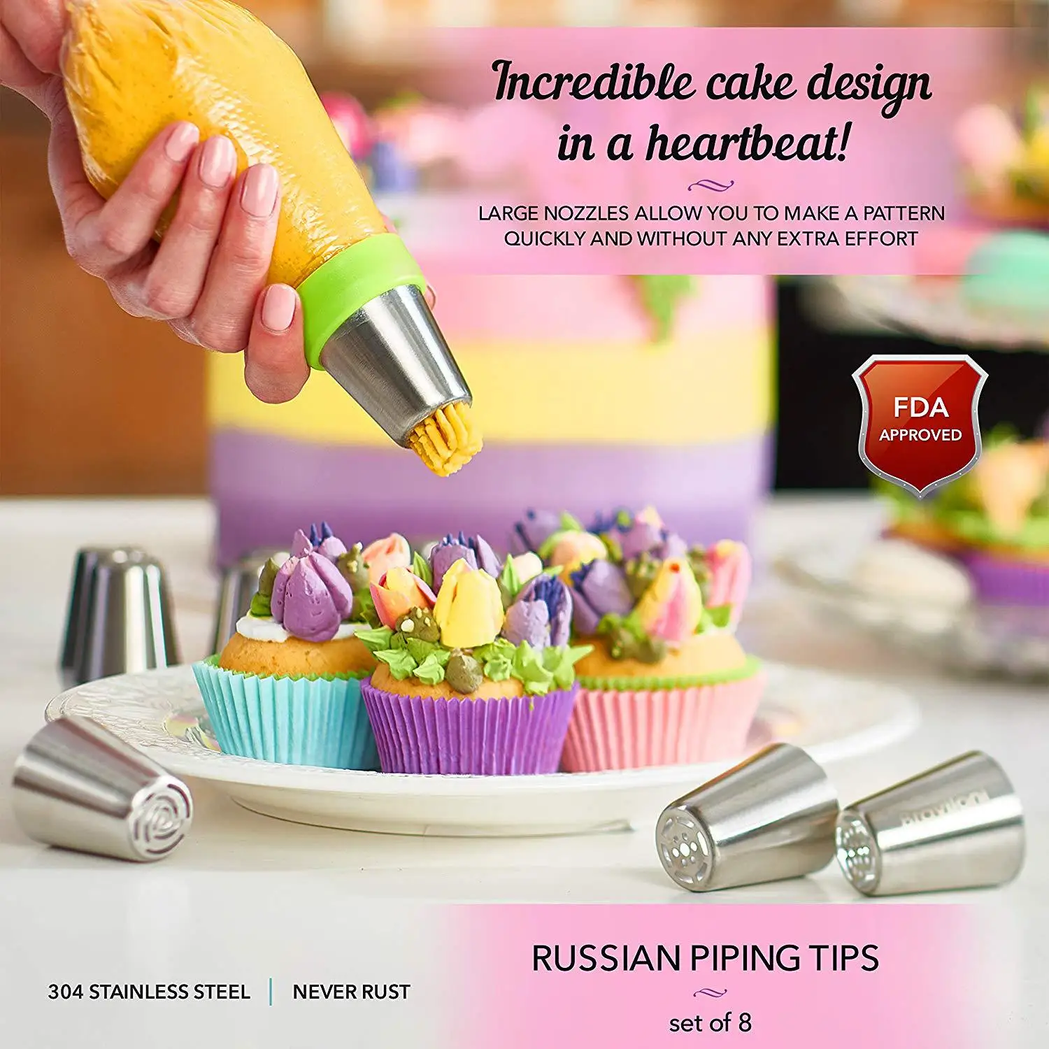 AAA230 140pcs DIY  Rotating Turntable Baking Tools Kit Piping Icing Tips Supplies  Fondant Cake Decorating Tools Sets