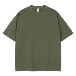 High Quality 100% Cotton TShirt 240gsm Oversized T Shirts Custom Printing Blank Casual Men's T-shirt