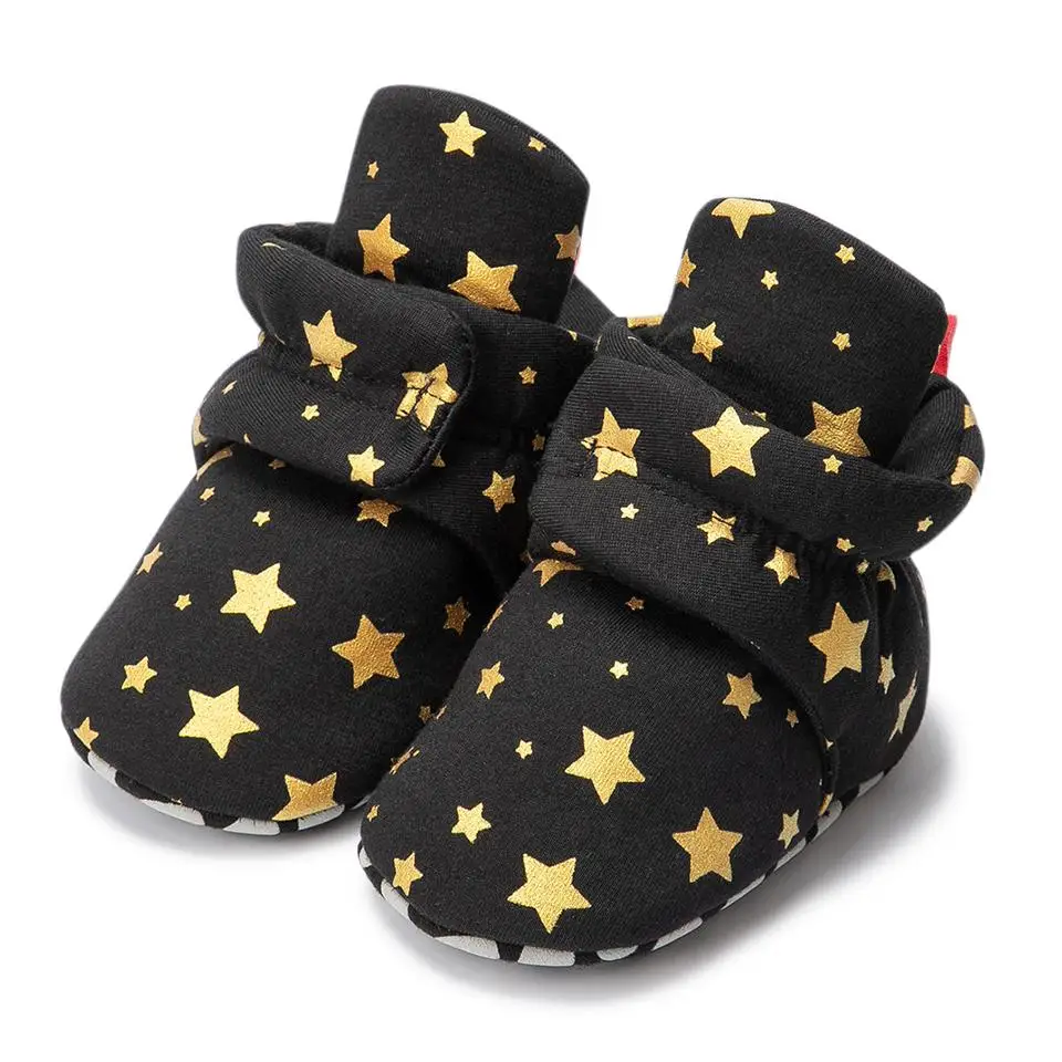 Christmas star and Halloween pumpkin shoes for babies and socks warm soft and breathable baby booties