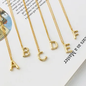S925 Sterling Silver letter Pendant creative family name alphabet Pinyin clavicle chain customization Necklace Jewelry
