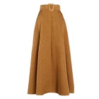 Skirts ONEINALL Autumn New Vegan Color High Gathered Waist Slim A Line Designer Women's Skirts