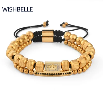 F365 Luxury Bracelet Man Set De Pulsera Modern Design Gold Bangle In Zercon Jewelry Habesha Tejida Para Edelstahl Armband