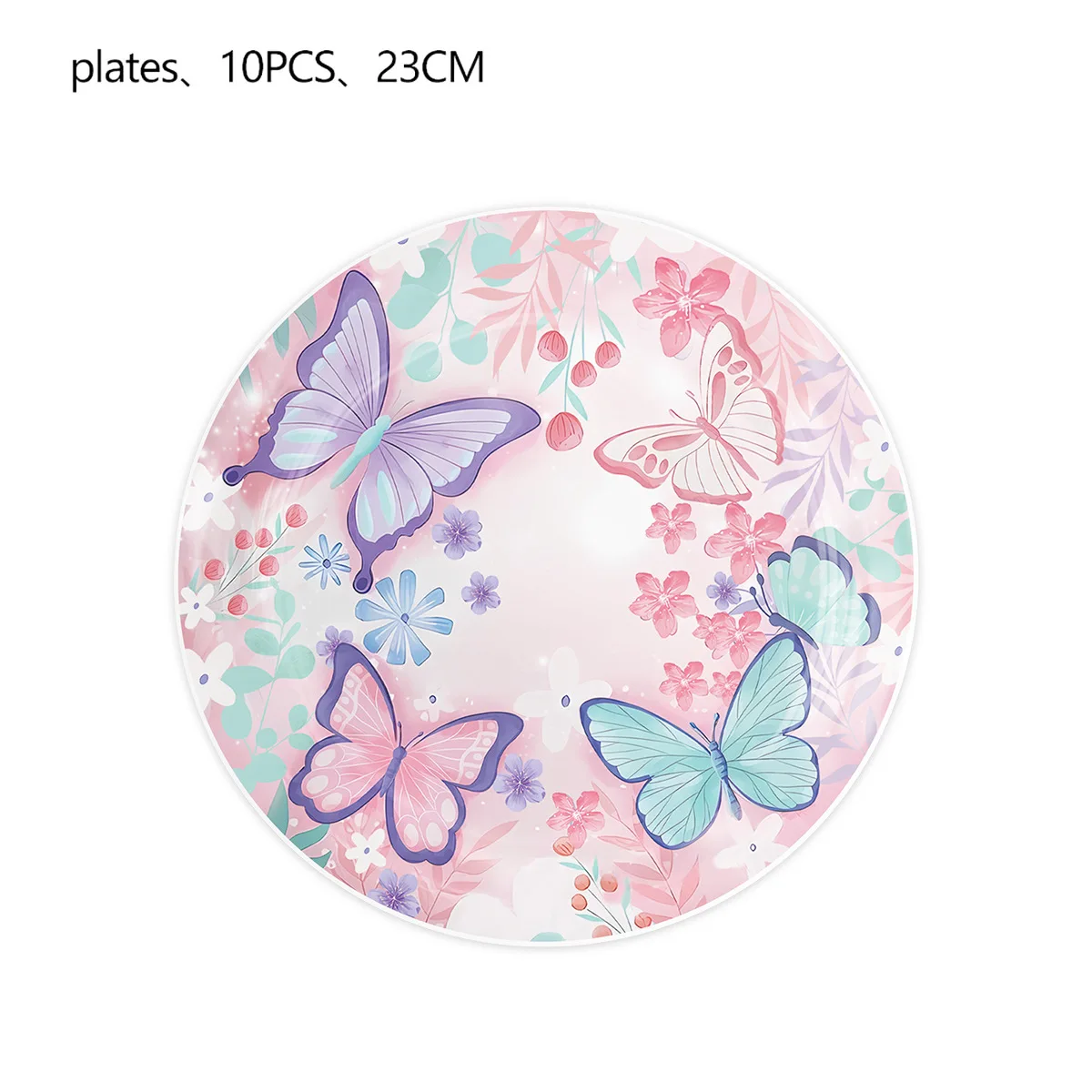 Purple butterfly theme birthday party disposable paper plates Paper towels paper cups party decoration supplies set