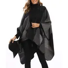 Wrap Cape Multicolour Open Large Wrap Poncho Oversized High Fashion Luxury Printing Women Cape Winter Shawl