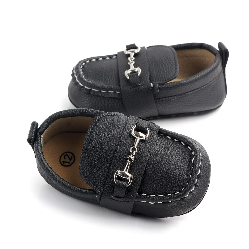 High Quality New Fashion Soft Bottom Infants Boys Girls Loafers Shoes Newborn Solid PU Leather Baby Casual Baby Moccasins factory