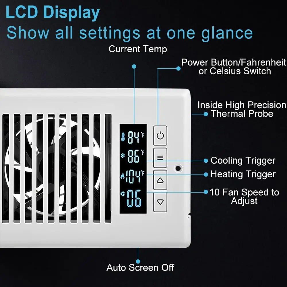 Smart Register Booster Fan, 10-Speed, Wall - detail 18
