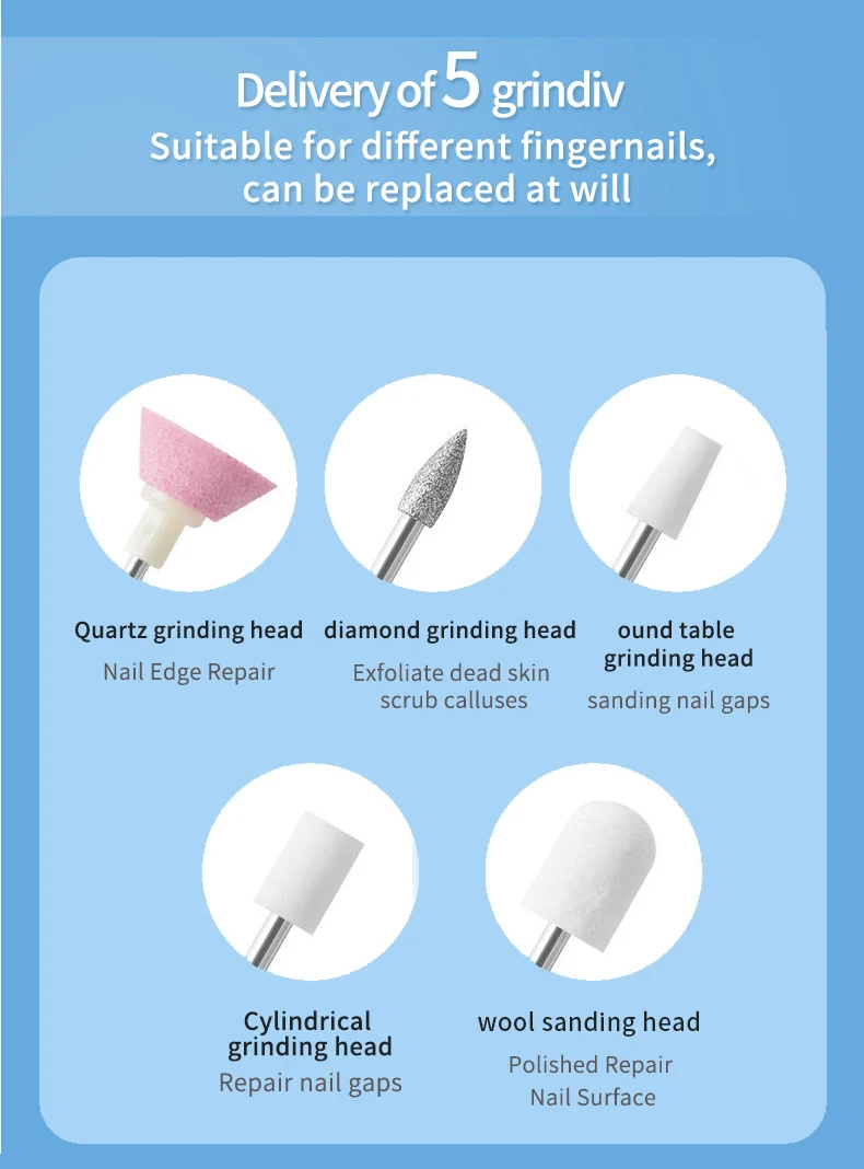 AT-NDB-258 Rechargeable Manicure Grinder Electromechanical Mini Portable Nail Remove Pen Polishing Extracting Skin Manicure Tool supplier