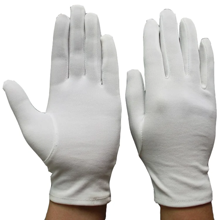 10 Pair White Gloves 100% Cotton with Micro-New Nodes 