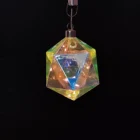 Christmas Ornament Hot Sale Christmas Ornament Decor Glass Diamond Candle Jar Diamond Cut Glass Jar Candle