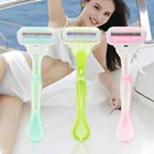 Hot Selling Women Rose Gold Safety Handle 3 Blade Face Hair Sharp Shaving Razor