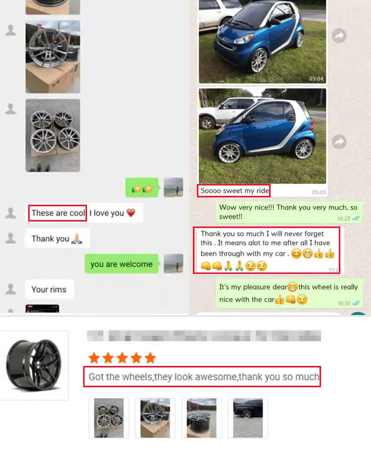 customer feedback for forged wheels