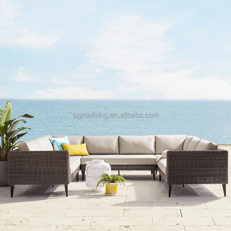 Exclusive Outdoor garden Rattan patio modular sectional sets sofa set furniture