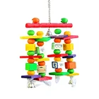 funny wooden Bird Toy Parrot Colorful Climbing Ladder Toy bird pet Supplies