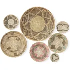 Decor Home Decor Jewelry Handmade Straw Woven Retro Art Basket Wall Decoration