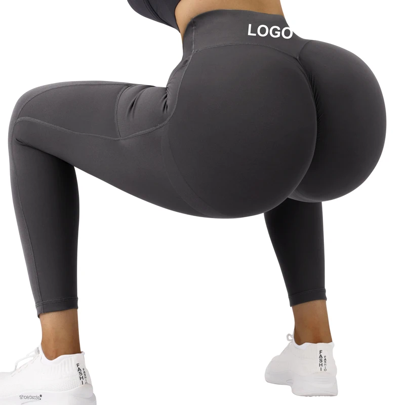 Custom Design Fitness Gym Women Leggings Athletic Wear Compression Yoga Pants Tummy Control Workout Leggings With Phone Pocket