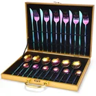 Cutlery Set Amazon Hot Classic 16/36 Piece Gold Stainless Steel Cutlery Set With Wooden Box