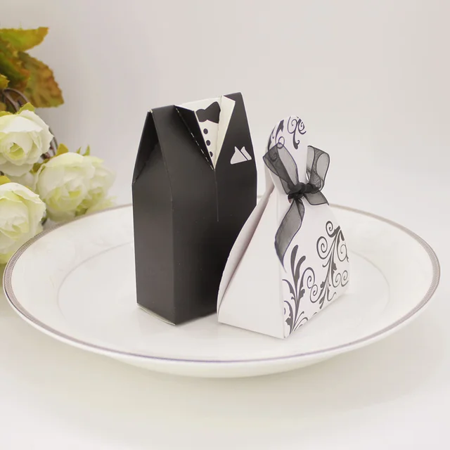 wedding souvenir candy box favor paper packaging box with ribbon