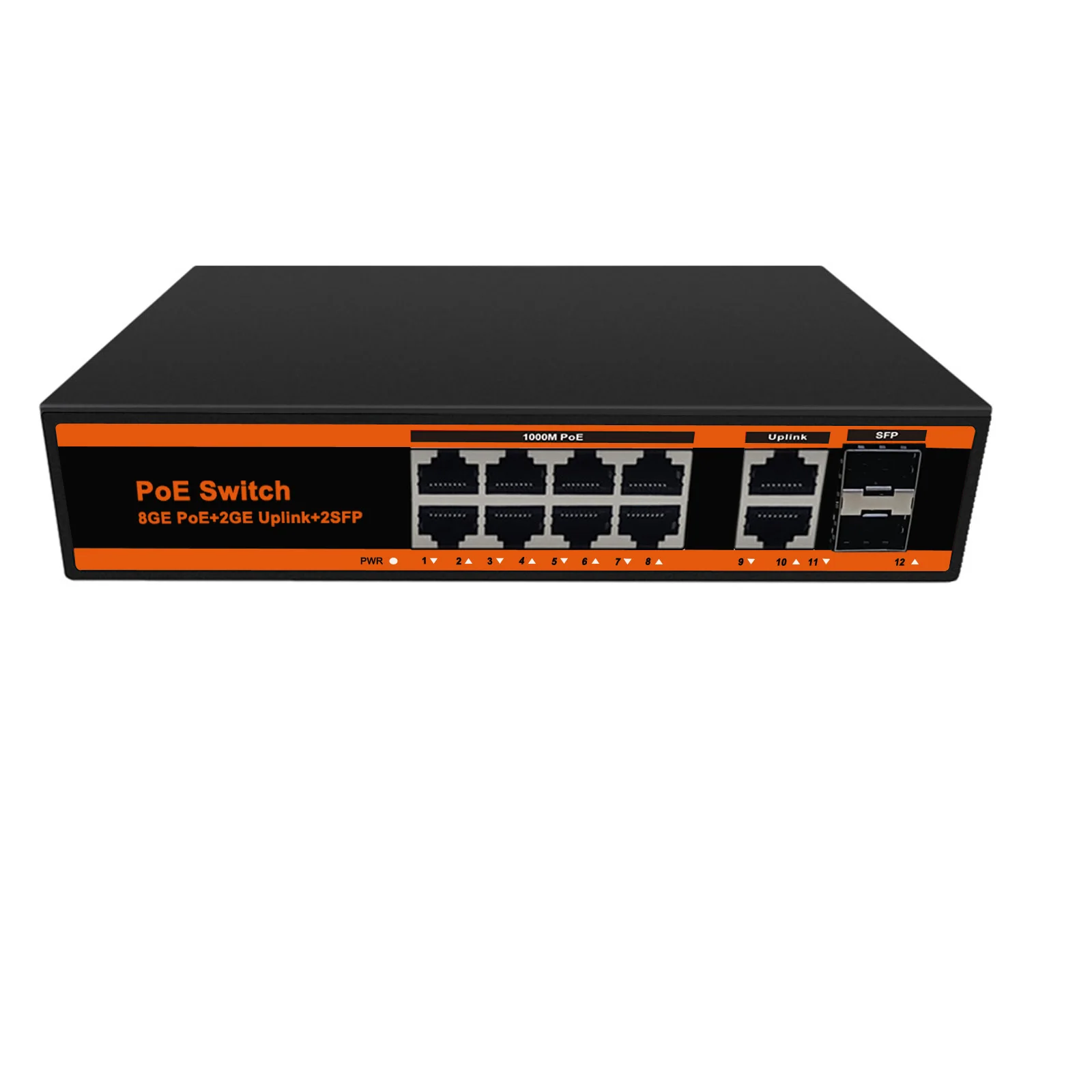 12 Port Gigabit Poe Switch Ethernet Vlan Unmanaged Switch With Sfp Port