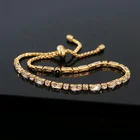 Bracelet Tennis Adjustable Bracelet BXY Adjustable Bracelet Gold Plated Tennis Cubic Zirconia Brass Bracelet For Women