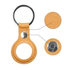 2021 New Launch Key Chain For Airtag Real Leather GPS Anti-lost Key Chain Cover For Airtag Ring