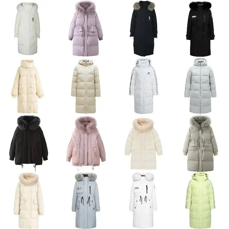 Women's Winter Long Sleeve Zip Puffer Jacket Stand Collar Baggy Short Down Coats with Pockets