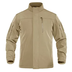 Outdoor Stand Collar Coats Chest Pocket Men's Softshell  Tactical With Waterproof Pocket Jacket