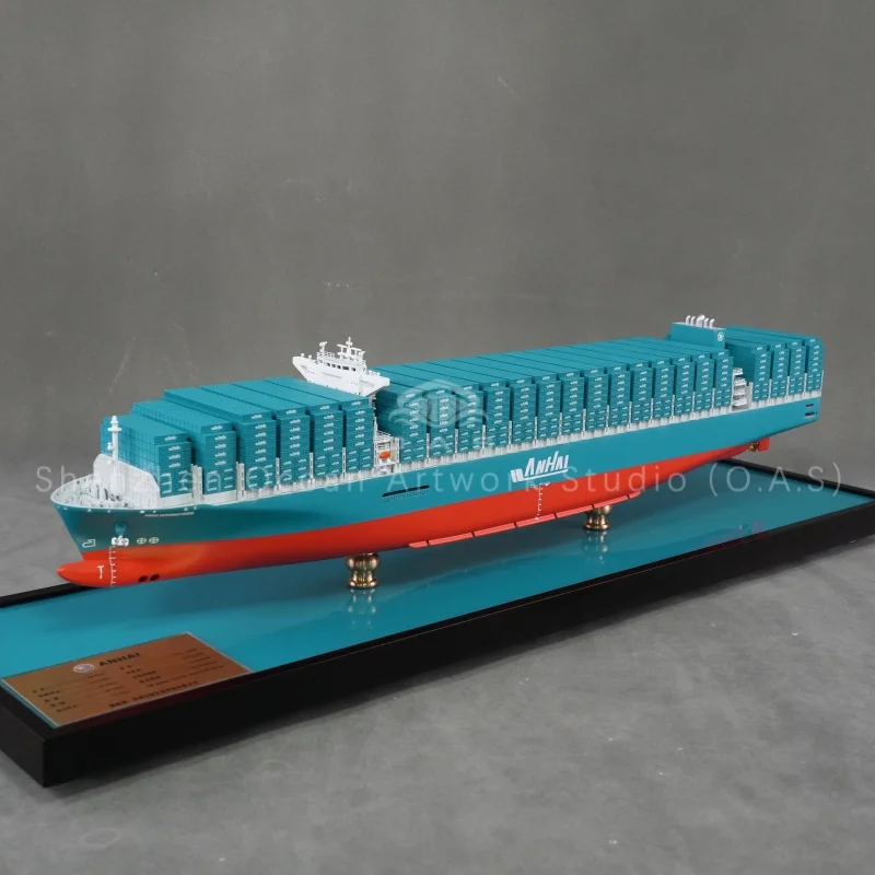 Fine CMA CGM container ship model made of premium ABS material. Fully customized with your logo and colors. It acts as a delicate ornament, ideal for corporate gifts, exhibition display and maritime collection. Direct factory supply, available for sample and bulk orders for shipping and logistics businesses.Amber@vesselmodel.com Tel:+86 18038048785