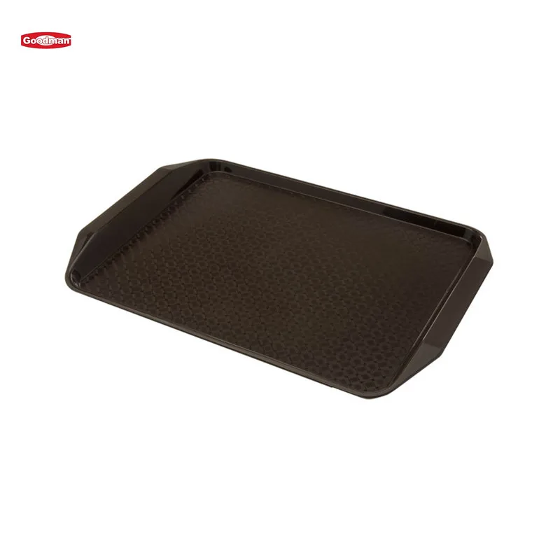 Canteen rectangular durable dinning black serving trays hospital food tray