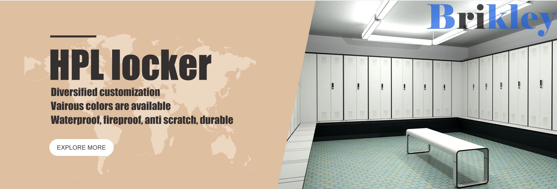 Compact HPL Locker with Fire Resistant Electronic Combination Locks Wood Lockers manufacture