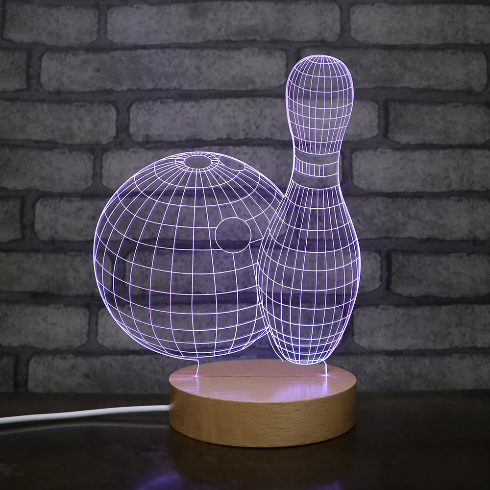 bowling 3d illusion lamp