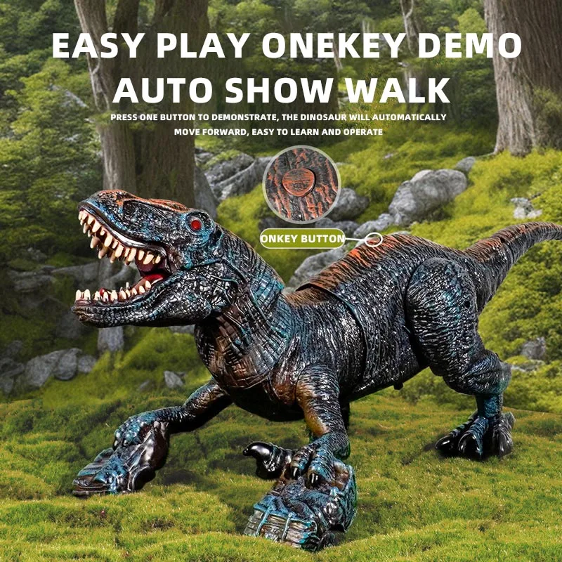 Walking Simulation Model Radio Control Toys 2.4Ghz RC Walking Dinosaur Toys With Spray For Kids