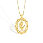 Fashion Necklace H-N513 Women Fashion Trend Fine Jewelry Gold Plated Tulip Rose Flower Necklace