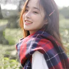 Shawl Wool Cashmere Plaid Winter Woman Scottish Thick Custom Shawl Wool Scarf