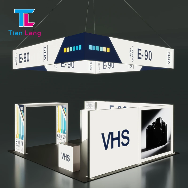 product aluminum portable customized hanging ceiling light box exhibition booth seg frame trade show display-4