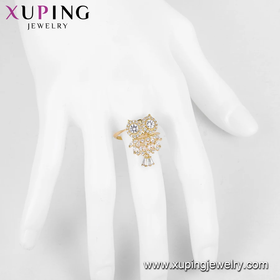 R-191Xuping 2019 elegant new arrival owl animals seried gold color plated ring for women