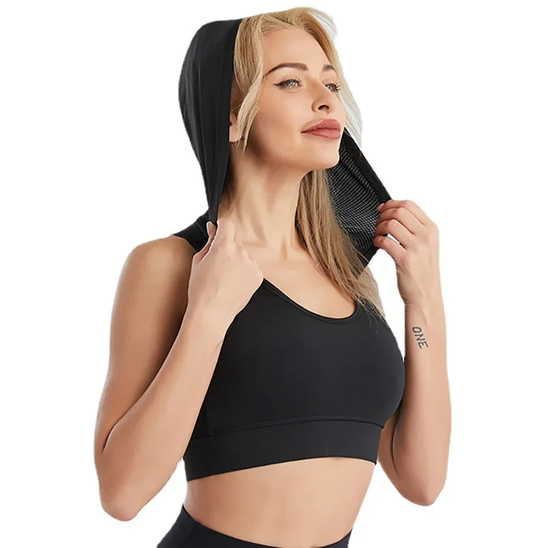 Hooded Girls Nude Breathable Fitness Gym Sports Bra Women's Yoga Clothings New Arrival