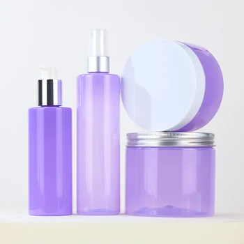 Idealpak Plastic Bottle Supplier Wholesale PET Cosmetic Packaging Set Custom Bottles and Jars Set