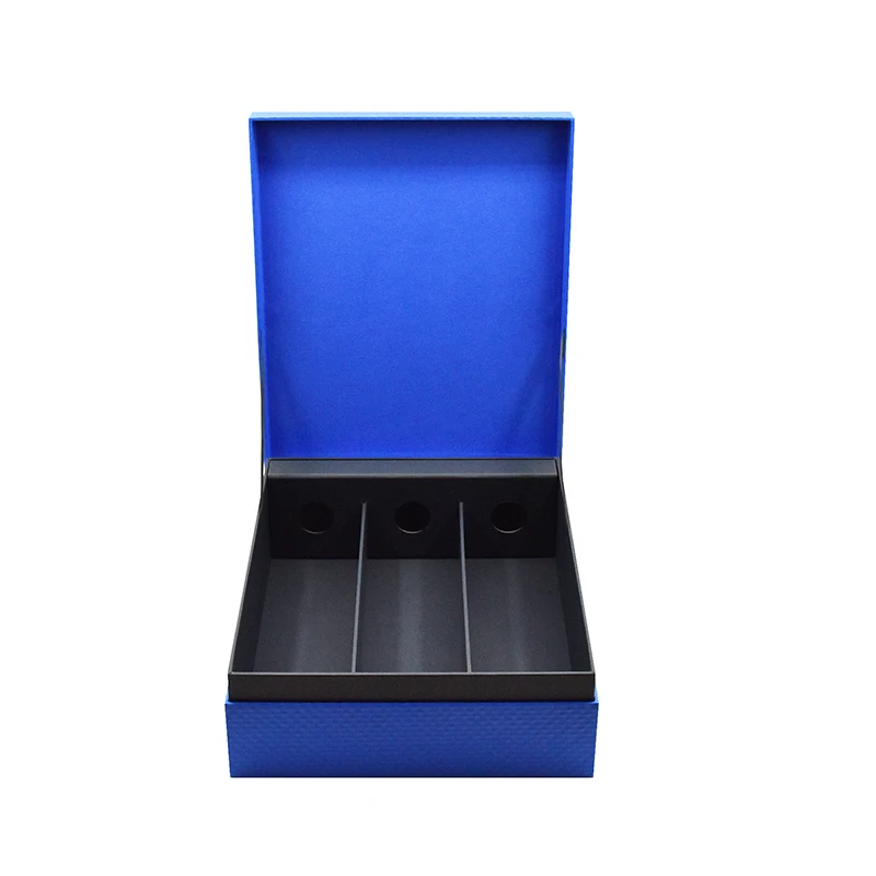 Luxury 3-Bottle Wine Holder with Elegant Matte Finish and Customized Logo for Premium Gift Packaging