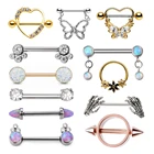 Ring Piercing Right Grand ATSM F136 Titanium Stainless Steel Nipple Ring Body Piercing Jewelry
