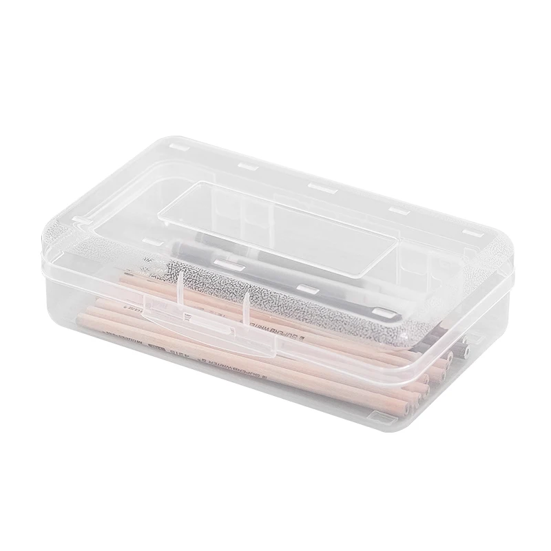 20.5x12.5x6cm clear School/home Green  Pp Storage Pencil-box Pencil Box With Splash plastic pencil case