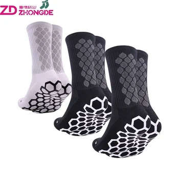 High export quality cotton nylon mens sports football anti-slip grip crew socks price