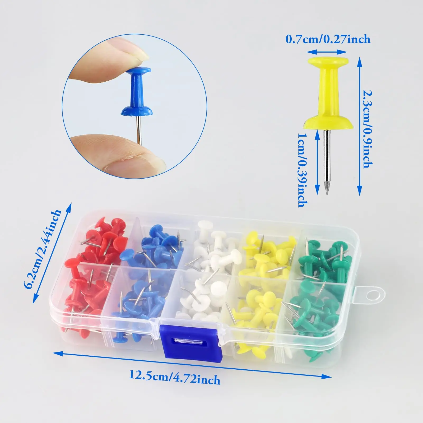 Pushpins with Plastic Heads in Various Colors, Suitable for Home, Office, and Stationery Use. factory