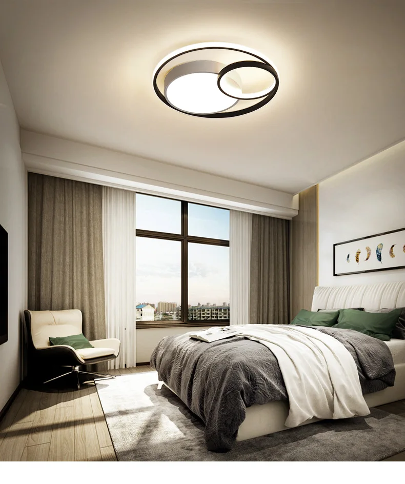 Modern Household Dimmable LED Ceiling Light Aluminum Round Acrylic Ceiling Lamp Lighting