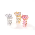 Cz Ring Rings Hip Hop Accessors Droplet CZ Hip Hop Ring Single Row Zircon Ring Couples Engagement Ring