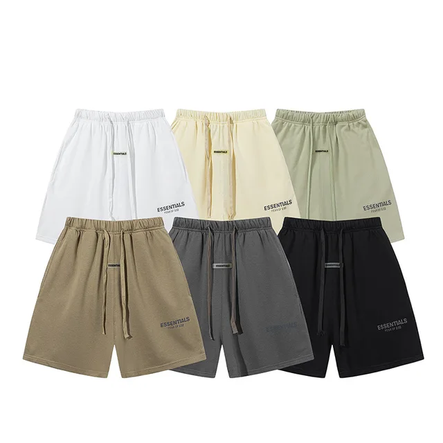 men's summer Hot selling workout shorts style high quality ESSENTIALS shorts reflective french terry cotton shorts men for  sale