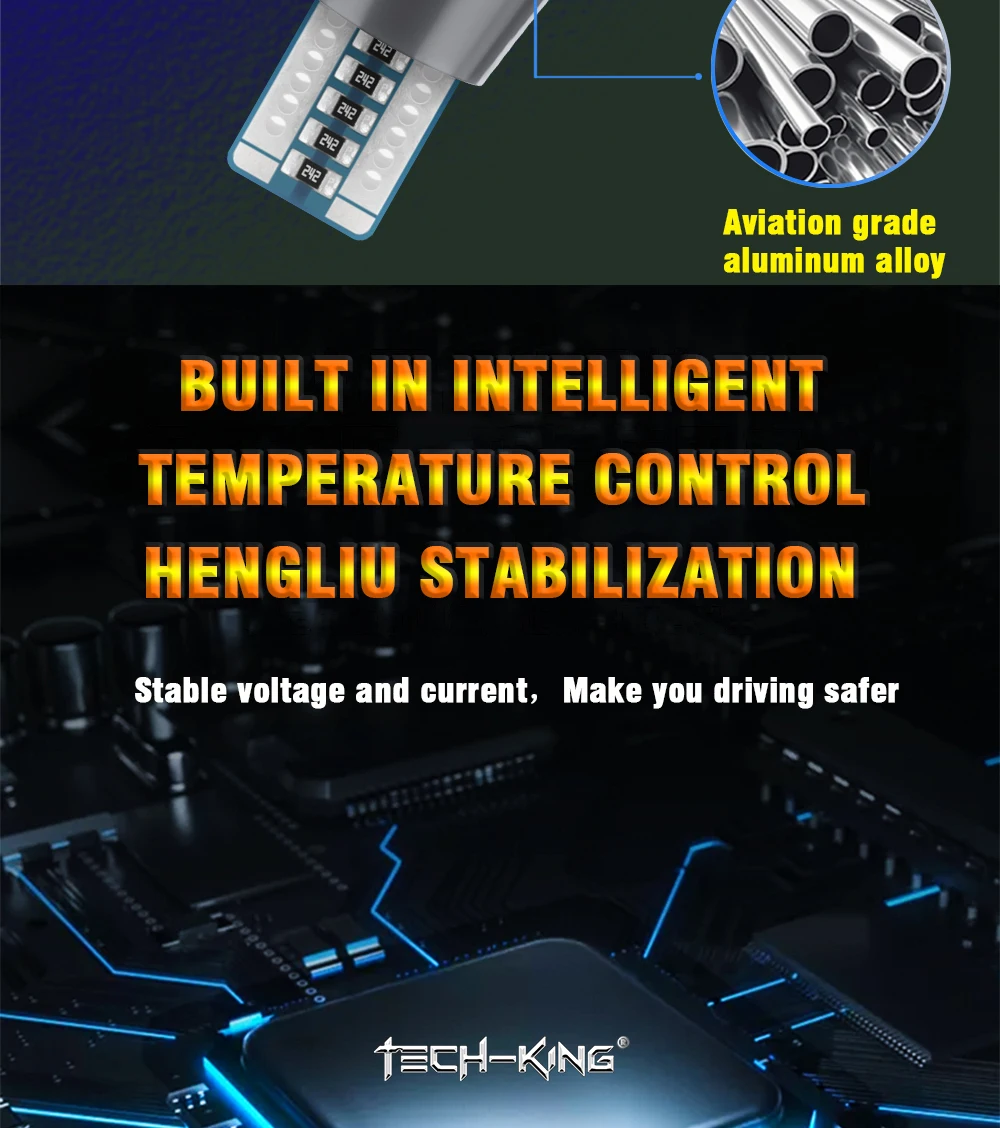 TECH-KING High Bright Lens 27SMD 3030 Led Car Reverse Light Canbus W16w Backup Lights 921 12-24V T15 Bulbs