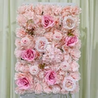 Decoration Rose Good Price Various Colors Wedding Decoration Golden Yellow Rose Artificial Flower Wall Panel