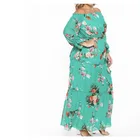 Dress Modern Design Flutter Sleeve Floral Off Lady's Floral Plus Size Long Dress