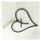 Heart Crafts Wholesale Price Creative Home Furnishings Metal Heart Cross Orn Resin Crafts And Arts