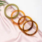 Resin Vintage Factory Price Acrylic Resin Bracelet Amber Acetate Bracelet Women Vintage Stacking Cuff Bangle